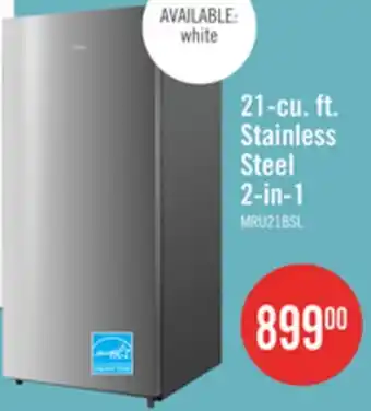 The Brick Midea 21 Cu. Ft. Convertible 2-in-1 Upright Refrigerator-Freezer - Stainless Steel - MRU21B6ASL offer