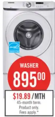 The Brick Samsung 5.2 Cu. Ft. Front-Load Washer - White - Stackable - WF45T6000AW/A5 offer