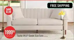 The Brick Taylor 84.5 Linen-look Fabric Condo Size Sofa With Wood Legs - Beige White offer