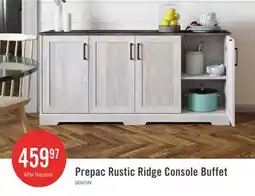 The Brick Prepac Rustic Ridge 4-Door Console Buffet - Washed White offer