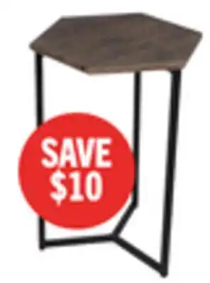 The Brick Cleo 15.7 Chairside Table - Brown with Black Metal Legs offer