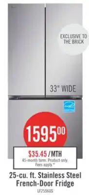 The Brick LG 33 25 Cu. Ft. Smart French-Door Refrigerator - Stainless Steel offer