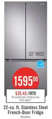 The Brick Samsung 30 22.1 Cu. Ft. French-Door Refrigerator - Stainless Steel - RF22A4111SR/AA offer