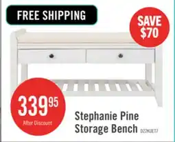 The Brick Stephanie Pine Wood Shoe Rack Bench With Cushioned Seat With Storage Drawers - White offer