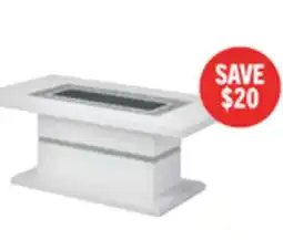 The Brick Garbo 52 Glam Coffee Table - White and Silver with Glitter Accents offer