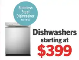 The Brick Midea 24 Front-Control Dishwasher with Interior Light - MDF24P2BST offer