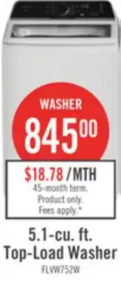 The Brick Frigidaire 5.1 Cu. Ft. Top-Load Washer - White - FLVW7523BW offer