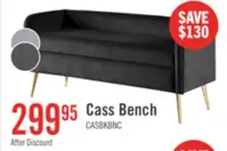 The Brick Cass 52 Bench - Black Velvet with Gold Legs offer