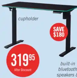 The Brick Finch 47 Gaming Office Desk with Electric Height Adjustment and RGB Lighting – Black offer