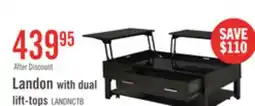The Brick Landon 48 Modern Lift Top Coffee Table With Storage, Shelf and Casters - Dark Brown offer