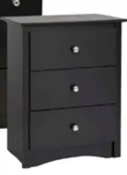 The Brick Jade 3-Drawer Tall Nightstand - Black offer