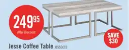 The Brick Jesse 47 Modern Coffee Table - Grey and Pewter with Metal Base offer