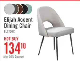 The Brick Elijah Dining Chair with Linen-Look Fabric, Metal - Taupe offer