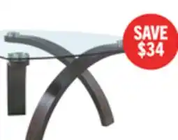 The Brick Jorja 34.75 Modern Glass Top Coffee Table - Brown with Bentwoood Legs offer