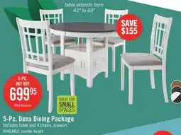 The Brick Dena 5pc Dining Set with Table & Chairs, 42-60W Extension, Round - Dove Grey offer