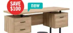 The Brick Winslow 60 Desk with 3-Drawers - Light Brown offer