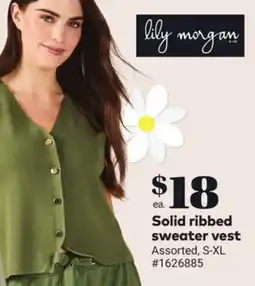 Giant Tiger Solid ribbed sweater vest offer