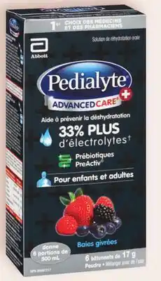 Familiprix Pedialyte Advanced Care+berry frost oral rehydration solution powder sticks 6un offer