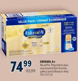 Familiprix ENFAMIL A+, NeuroPro, Préparation pour nourrisson, 18 x 237 ml offer