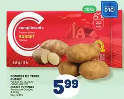 Marché Bonichoix COMPLIMENTS RUSSET POTATOES offer