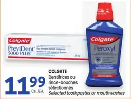 Uniprix COLGATE Dentifrices ou rince-bouches sélectionnés/Selected toothpastes or mouthwashes offer