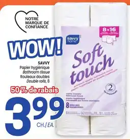 Uniprix SAVVY Papier hygiénique Rouleaux doubles /Bathroom tissue Double rolls offer