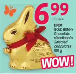 Uniprix LINDT GOLD BUNNY Chocolats sélectionnés/Selected chocolates offer