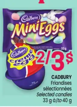 Uniprix CADBURY Friandises sélectionnées/Selected candies offer