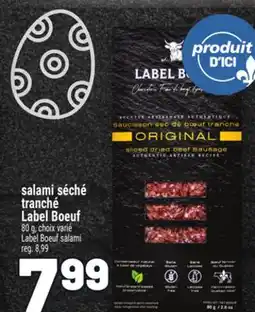 Metro SALAMI SÉCHÉ TRANCHÉ LABEL BOEUF | LABEL BOEUF SALAMI offer