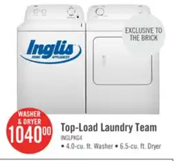 The Brick Inglis 4.0 Cu. Ft. Top-Load Washer and 6.5 Cu. Ft. Electric Dryer – White offer