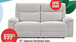 The Brick Spencer 80.9 Chenille Fabric Manual Reclining Sofa - Grey offer