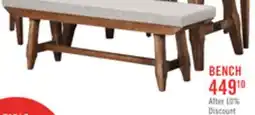 The Brick Cedar Dining Bench with Polyester Fabric, Pine Wood, Trestle-Base, 60W - Brown offer