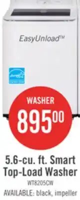 The Brick LG 5.6 Cu. Ft. Smart Top-Load Washer with EasyUnload - Essence White offer