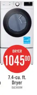 The Brick LG 7.4 Cu. Ft. Smart Electric Dryer - White - Stackable offer