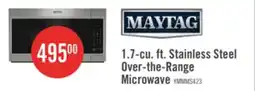 The Brick Maytag 1.7 Cu. Ft. Over-the-Range Microwave with 900 Watts Cooking - Stainless Steel offer