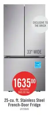 The Brick LG 33 25 Cu. Ft. Smart French-Door Refrigerator - Stainless Steel - LF25S6000S offer