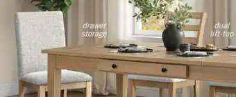 The Brick Cove 7pc Dining Table Set with Table & 6 Chairs, Storage Drawers, Melamine, 66W - Natural/Grey offer