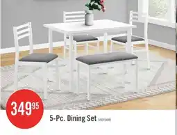 The Brick Dining 5-Piece Set Rectangular Kitchen Small White Metal Laminate Grey Fabric Contemporary Modern offer