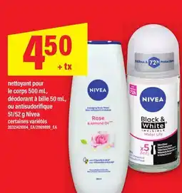 Maxi NETTOYANT POUR LE CORPS, 500 ML,DÉODORANT À BILLE, 50 ML, OU ANTISUDORIFIQUE, 51/52 G NIVEA offer