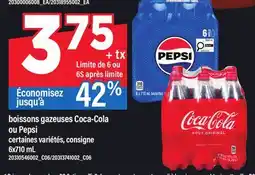 Maxi BOISSONS GAZEUSES COCA-COLA OU PEPSI offer