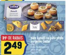 Marché Adonis Pâte kataifi ou pâte phylo surgelée Cedar | Cedar frozen kataifi or phyllo dough offer