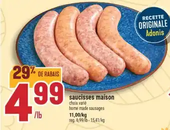 Marché Adonis SAUCISSES MAISON | HOME MADE SAUSAGES offer