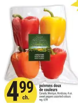 Marché Adonis POIVRONS DOUX DE COULEURS | SWEET PEPPERS ASSORTED COLOURS offer