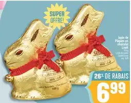 Marché Adonis LAPIN DE PÂQUES EN CHOCOLAT LINDT | LINDT CHOCOLATE EASTER BUNNY offer