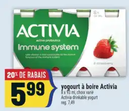 Marché Adonis YOGOURT À BOIRE ACTIVIA | ACTIVIA DRINKABLE YOGURT offer
