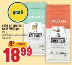 Marché Adonis CAFÉ EN GRAINS CAFÉ WILLIAM | CAFÉ WILLIAM ESPRESSO BEANS BEANS offer