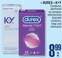 Jean Coutu DUREX, K•Y Selected condoms, rings and lubricants offer