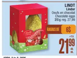 Jean Coutu LINDT Lindor Chocolate eggs offer