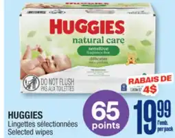 Jean Coutu HUGGIES Selected wipes offer