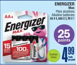 Jean Coutu ENERGIZER Max Alkaline batteries offer